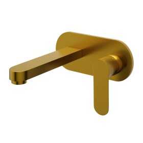 Miscelatore Lavabo Parete Oceania ad Incasso Ottone Colore Oro Satinato