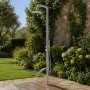Colonna doccia Ginepro da esterno con lava piedi a pavimento acciaio inox