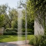 Colonna doccia Ginepro da esterno con lava piedi a pavimento acciaio inox