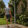 Colonna doccia Ginepro da esterno con lava piedi a pavimento acciaio inox