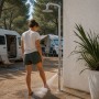 Colonna doccia Ginepro da esterno con lava piedi a pavimento acciaio inox