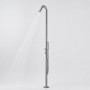 Colonna doccia da esterno Leccio a pavimento inox spazzolato acqua calda fredda