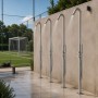 Colonna doccia da esterno Leccio a pavimento inox spazzolato acqua calda fredda