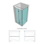 Lato Fisso Per Porta Pieghevole Edera LF110T 6 Millimetri Chrome Ix Box Shower
