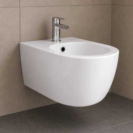 Bidet Sospeso Ceramica Venere Bianco Lucido Scarico A Parete