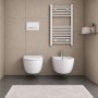Serie Venere Coppia Di Sanitari Sospesi In Ceramica Bianco Lucido Con Brida