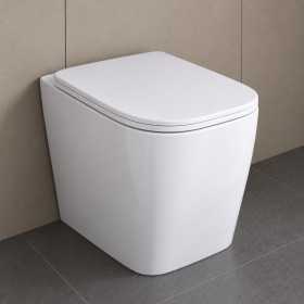 Vaso Wc A Pavimento Serie Diana Senza Brida Ceramica Colore Bianco Lucido