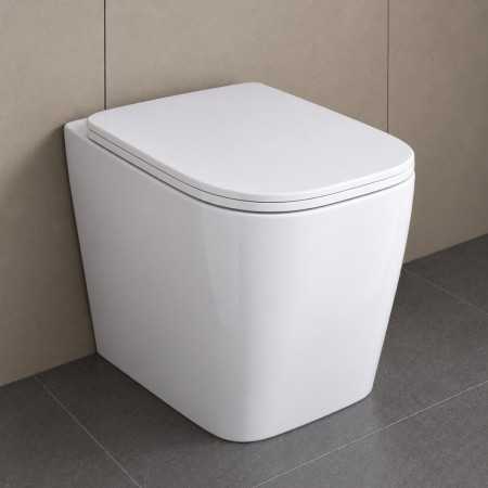 Vaso Wc A Pavimento Serie Diana Senza Brida Ceramica Colore Bianco Lucido