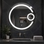 Specchio Led 5 Mm Tondo Dimmerabile Con Interruttore Touch Elegante Moderno