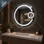 Specchio Led 5 Mm Tondo Dimmerabile Con Interruttore Touch Elegante Moderno