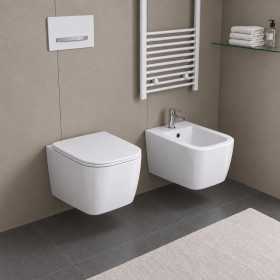 Coppia Sanitari Sospesi Serie Diana Ceramica Bianca Lucida
