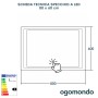 Specchio 5 mm Rettangolare Cornice Led Interruttore Touch Alluminio MDF