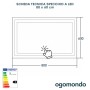 Specchio Rettangolare Led Touch Con Cornice In Alluminio per Bagno