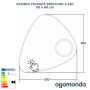 Specchio 5 mm Triangolare Smussato Led Interruttore Touch Alluminio MDF