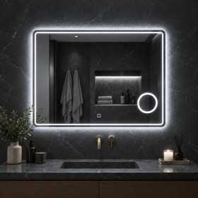 Specchio Rettangolare Led Con Ingranditore E Luce Regolabile Dimmerabile