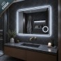 Specchio Rettangolare Led Con Ingranditore E Luce Regolabile Dimmerabile
