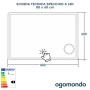 Specchio Rettangolare Led Con Ingranditore E Luce Regolabile Dimmerabile
