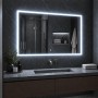 Specchio Rettangolare Led Cornice Sabbiata Interruttore Touch Luce Regolabile