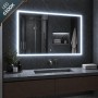 Specchio Rettangolare Led Cornice Sabbiata Interruttore Touch Luce Regolabile