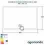 Specchio Rettangolare Led Cornice Sabbiata Interruttore Touch Luce Regolabile