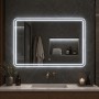Specchio Rettangolare Led Smussato Cornice E Interruttore Touch Luce Regolabile