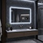 Specchio Rettangolare Led Smussato Cornice E Interruttore Touch Luce Regolabile
