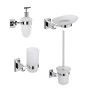 Set 4 Pezzi Accessori da Bagno Iris 010 Ottone Cromato