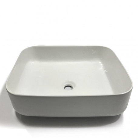 Lavello In Ceramica Bianco.Lavabo Da Appoggio Ceramica Bianco Rettangolare Lavandino Lavello Arredo 50x39x13 Cm