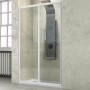 Ogomondo Porta Doccia Scorrevole Slide Due Ante Cristallo Temprato Bianco