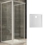 Ogomondo Box Cabina Doccia Corner 3 Lati Cristallo Temprato Trasparente 80x80x80 + Piatto Doccia Porcellana h6,5cm