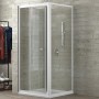 Cabina Doccia 2 Lati con Porta a Soffietto Cristallo Trasparente 100x70 cm