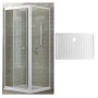 Ogomondo Box Doccia Book 2 Lati Cristallo Trasparente 100x70 + Piatto Porcellana